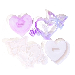 Слово Силиконовые формы, изготовление ящика для хранения, формы для литья смолы, для уф-смолы, изготовление ювелирных изделий из эпоксидной смолы, слово, 120~157x128~205x13 мм