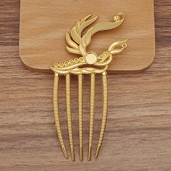 Золотой Сплав вилка волос выводы, кабошон настройки, крыло, золотые, 110x56 мм