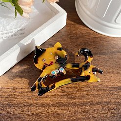 Goldenrod Acrylic Cat Claw Clip, Versatile Hair Accessory for Women, Goldenrod, 60x40mm