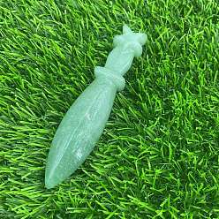 Зеленый Авантюрин Резные фигурки целебного кинжала из натурального зеленого авантюрина, Украшения из камня с энергией Рейки, 120 мм