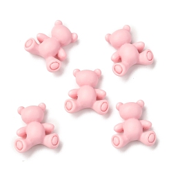 Pink Cabochons en résine opaque, ours, rose, 14.5x13.5x5mm