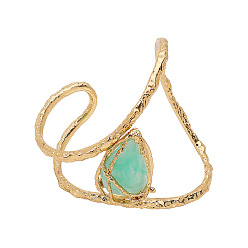 Золотой Браслеты-манжеты из сплава смолы, слеза, золотые, внутренний диаметр: 2-3/4 дюйм (7 см)