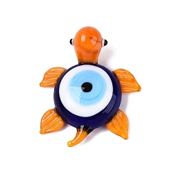 Темно-Оранжевый Декоративная фигурка черепахи ручной работы из стекла с оберегом от сглаза., для домашнего украшения рабочего стола, темно-оранжевый, 37.5~40x32~33x12~13.5 мм