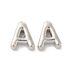 Letter A Alloy Beads, Long-Lasting Plated, Cadmium Free & Lead Free, Letter, Letter.A, 14x12x4.5mm, Hole: 2mm