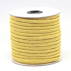 Светло-хаки Плетеный полиэфирный корд, светлый хаки, 6x3 мм, около 25 ярдов / рулон