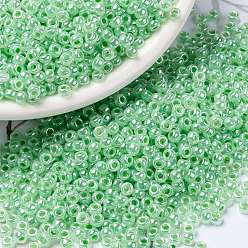(RR520) Mint Green Ceylon MIYUKI Round Rocailles Beads, Japanese Seed Beads, (RR520) Mint Green Ceylon, 8/0, 3mm, Hole: 1mm, about 19000~20500pcs/pound