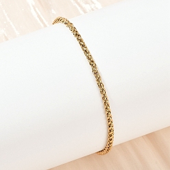 Золотой 304 браслеты из нержавеющей стали с цепочкой из пшеницы для унисекс, ионное покрытие (ip), золотые, 6-7/8 дюйм (17.5 см)