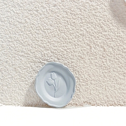 Светло-голубой Модель пластины из сплава с овальным узором и тюльпаном, напечатанная распылением, аксессуары для домашнего кукольного домика с микро-ландшафтом, притворяясь опорными украшениями, светло-голубой, 32x28x4 мм