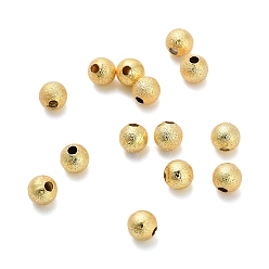 Золотой Круглых бусин латунные, долговечный, стойки покрытие, без свинца и без кадмия, золотые, 4x3.5 мм, отверстие : 1.2 мм