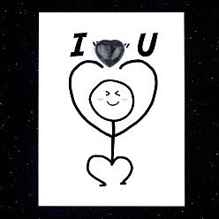 Яшма Камбаба Украшения в форме сердца из натуральной камбабской яшмы, с бумажными карточками, фигурка для украшения дома, энергетический камень рейки для исцеления, 15 мм