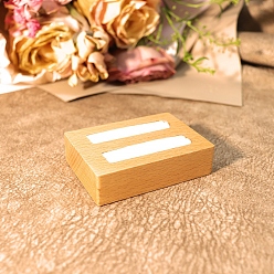 Белый 2-слотовые деревянные кольцевые лотки, прямоугольные, белые, 7x5x1.8 см