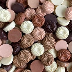 Плоский Круглый Непрозрачные кабошоны из смолы, имитация еды, разноцветные, конфеты, 5x13 мм