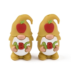 Gnome Силиконовые бусины на тему дня учителя, гном, 33x17.5x17 мм, отверстие : 2 мм