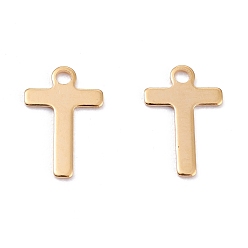Letter T 201 прелести нержавеющей стали, алфавит, реальный 18 k позолоченный, letter.t, 12x7.8x0.6 мм, отверстие : 1.4 мм