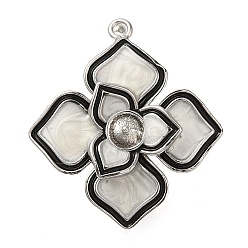 Платина Латунь, с эмалевыми застежками, без кадмия, без никеля и без свинца, цветок, платина, 22.5x19.5x12.5 мм, отверстие : 1.2 мм