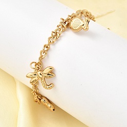 Dragonfly 304 из нержавеющей стали шарм браслеты, рыба и черепаха, золотые, стрекоза, 7-5/8 дюйм (19.5 см)