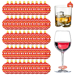 Индийский Красный Бумажные подвески для бокалов вина, Индийская красная, 6.5x5.2x0.05 см