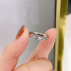 Серебро 201 палец кольца из нержавеющей стали, кольцо с буквой, серебряные, размер США 7 (17.3 мм)