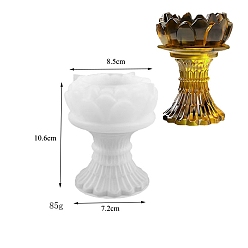 Белый Пищевые силиконовые формы для свечей своими руками, Формы для подсвечников в виде стеблей лотоса, формы для литья УФ-смолы, белые, 85x85x106 мм