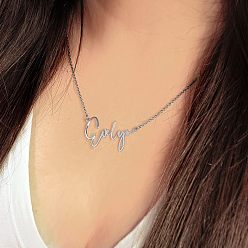 Нержавеющая Сталь Цвет Ожерелья с подвесками из нержавеющей стали, цвет нержавеющей стали, 17.72 дюйм (45 см)