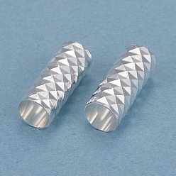 Посеребрённый Бисера латунной трубки, трубка, граненые, долговечный, 925 серебро покрытием, 14x6 мм, отверстие : 5 мм