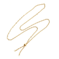 Золотой Регулируемые 304 цепочки из нержавеющей стали с текстурированными тросами, слайдер-ожерелья, с прыжковых колец, золотые, 23.23 дюйм (59 см)