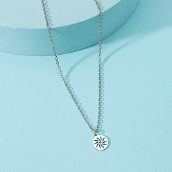 Цветок 201 ожерелье из нержавеющей стали для мужчин, цвет нержавеющей стали, цветок, 23.62 дюйм (60 см)