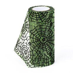 Зеленый лайм Хэллоуин деко сетка ленты, тюль ткань, для подарочной упаковки diy craft, украшение стены домашней вечеринки, паук и паутина, зеленый лайм, 5-1/8 дюйм (129 мм), 10 ярдов / рулон (9.14 м / рулон)