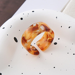 Оранжевый Цветные акриловые регулируемые открытые манжеты для женщин, оранжевые, внутренний диаметр: регулируемый