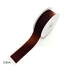 Кокосово-Коричневый Одного лица бархотка, лента для банта, цветок, украшение подарка, кокосового коричневый, 1-1/2 дюйм (38 мм), около 6.56 ярдов (6 м) / рулон