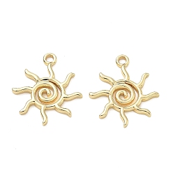 Golden 304 Stainless Steel Pendants, Spiral Sun Charms, Long-Lasting Plated, Golden, 22x20x2mm, Hole: 2mm