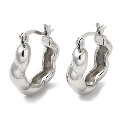 Нержавеющая Сталь Цвет Не тускнеют 304 серьги-кольца из нержавеющей стали, цвет нержавеющей стали, 22~22.5x21~21.5x6 мм