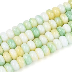 Светло-хаки Стеклянные бусины, имитация драгоценных камней, рондель, окрашенные, светлый хаки, 8~8.5x4.5~5 мм, отверстие : 1~1.2 мм, около 155~159 шт / нитка, 30.12~31.30 дюйм (76.5~79.5 см)