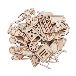 Бланшированный Миндаль Деревянные кабошоны, деревянные украшения, еда и фрукты, бланшированный миндаль, 8~46x9.5~37.5x1.5 мм