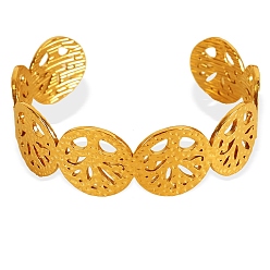 Золотой Браслеты-манжеты из нержавеющей стали для женщин, древо жизни, золотые, 6-7/8 дюйм (17.6 см)