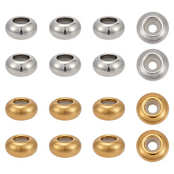 (52) Непрозрачная лаванда 40шт 2 стили бусины из нержавеющей стали, с пластиковым, ползунки, рондель, разноцветные, 8x4 мм, отверстие : 2~3.5 мм, 20 шт / стиль