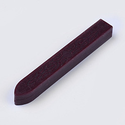 Rouge Foncé Bâtons de sceau de cire sans cordon de mèche, pour timbre de sceau de cire vintage rétro, rouge foncé, 91x12x12mm