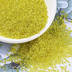 (RR6) Silverlined Yellow Миюки круглые бусины рокайль, японский бисер, (rr 6) серебристый желтый, 11/0, 2x1.3 мм, Отверстие: 0.8 мм, о 1100 шт / бутылка, 10 г / бутылка