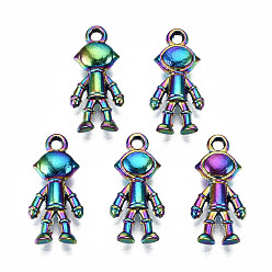 Rainbow Color Подвески из сплава цвета радуги, без кадмия и без свинца, робот, 18x8.5x3.5 мм, отверстие : 1.5 мм