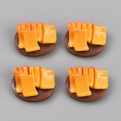 Food Непрозрачные подвески смолы, имитация еды, нарезанный тост, 17.5x21.5x11 мм