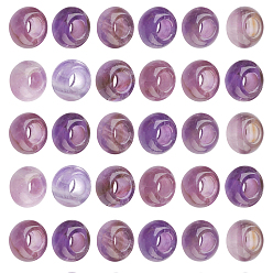 Amethyst Natürliche amethyst europäische perlen, Großloch perlen, Rondell, 14x8 mm, Bohrung: 6 mm, 30 Stück / Karton