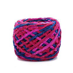 Colorful Polyester Wool Chunky Yarn, Gradient Color Knitting Yarn, Soft and Warm, for Handmade Braided Knot Pillow Throw Blanket, Colorful, 7mm