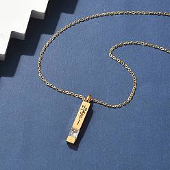 Золотой 304 подвеска из нержавеющей стали с гравировкой в виде цветка, креста, прямоугольника, памятная урна для праха питомца, золотые, 21.73 дюйм (55.2 см)