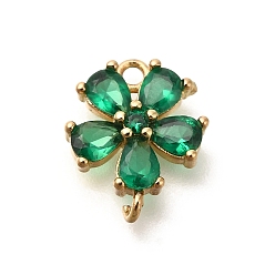 Настоящее золото 18K Латунные микро проложить кубического циркония подвески, без кадмия, без никеля и без свинца, , реальный 18 k позолоченный, 12.5x10.5x3 мм, отверстие : 1.2/1.4 мм