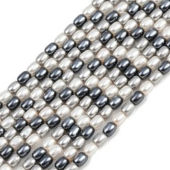 (52) Непрозрачная лаванда Гальванические оболочки жемчужные бусы пряди, рис, разноцветные, 4x3 мм, отверстие : 0.9 мм, около 90 шт / нитка, 15.94'' (40.5 см)