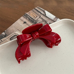 (123L) Белый крем непрозрачный блеск Заколки для волос из ацетата целлюлозы и железных когтей, аксессуары для волос для женщин и девочек, бантом, огнеупорный кирпич, 56x91x55 мм