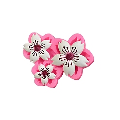 Random Single Color or Random Mixed Color Flower Food Grade Silicone Molds, Fondant Molds, Baking Molds, Chocolate, Candy, Biscuits, UV Resin & Epoxy Resin Jewelry Making, Random Single Color or Random Mixed Color, 99x76x11mm, Inner Diameter: 31~54x23~42mm