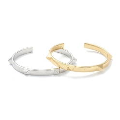 Mixed Color Brass Cuff Bangles, Pyramid, Mixed Color, Inner Diameter: 2-1/4 inch(5.7cm)