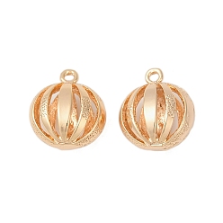 Настоящее золото 18K Латунные подвески, без кадмия, без никеля и без свинца, круглые, реальный 18 k позолоченный, 16.5x13.5x9.5 мм, отверстие : 1.6 мм
