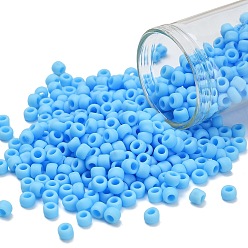 (43F) Opaque Frost Blue Turquoise Тохо 6/0 круглые бусины, японский бисер, (43 f) матовая морозно-голубая бирюза, 4 мм, отверстие : 1.5 мм, Около 840 шт / 50 г